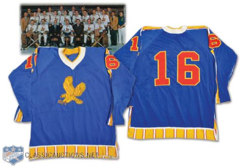Ernie Hickes 1969-70 WHL Salt Lake Golden Eagles Inaugural Season Game-Worn Jersey -Team Repairs!