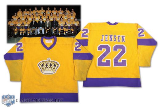 Steve Jensens 1979-80 Los Angeles Kings Game-Worn Jersey - Team Repairs!