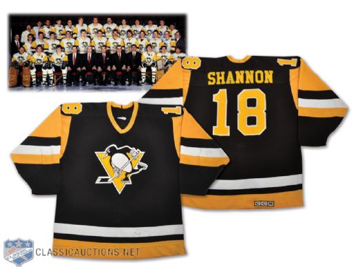 Pittsburgh Penguins 1987-88 Game-Worn Jersey Recycled for 1988-89 Training Camp