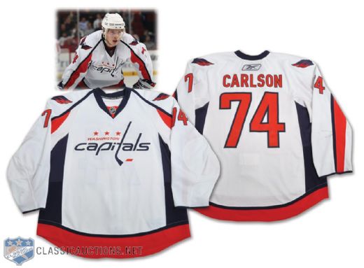 John Carlsons 2010-11 Washington Capitals Game-Worn Jersey with Team LOA