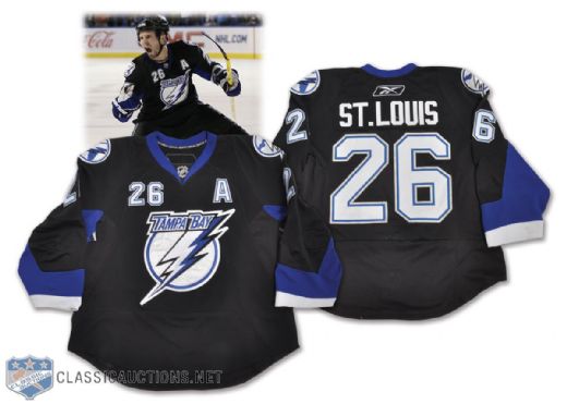 Martin St. Louis 2007-08 Tampa Bay Lightning Game-Worn Alternate Captains Jersey