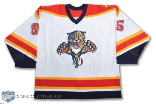 Rostislav Oleszs 2005-06 Florida Panthers Game-Worn Rookie Season Jersey with LOA
