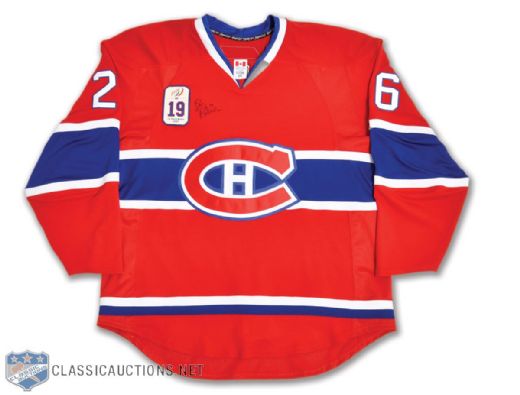 Josh Gorges 2007-08 Montreal Canadiens Larry Robinson Night Game-Issued Jersey Plus Game-Used Stick