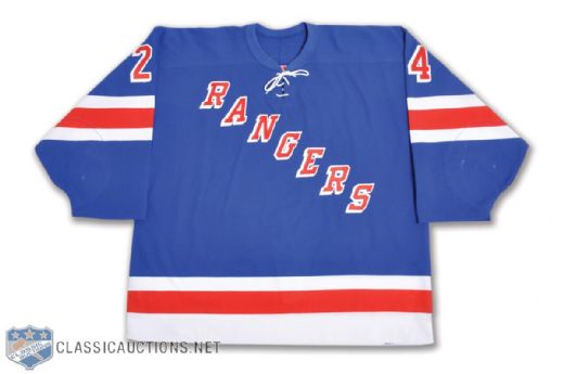 Sylvain Lefebvres 2002-03 New York Rangers Game-Worn Jersey from His Last NHL Season with LOA