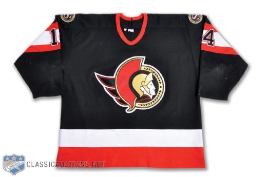 Radek Bonks 1998-99 Ottawa Senators Game-Worn Jersey with Team LOA - Team Repairs!