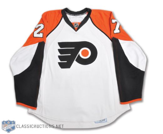Steve Downies 2007-08 Philadelphia Flyers Game-Worn Rookie Season Playoffs Jersey