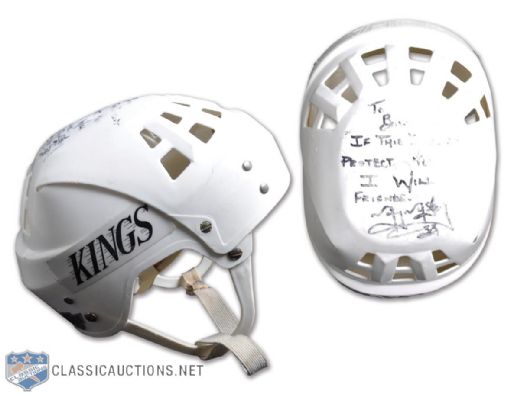 Marty McSorleys 1990s Los Angeles Kings Signed Game-Worn Helmet