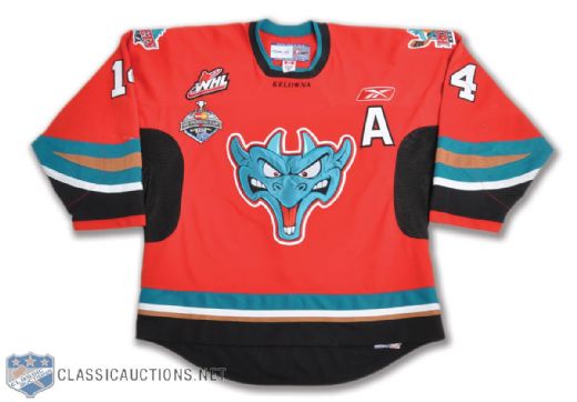 Jamie Benns 2008-09 WHL Kelowna Rockets Game-Worn Alternate Captains Jersey  with Memorial<br>Cup Patch - Photo-Matched!
