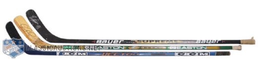 Eric Lindros, Jeremy Roenicks and Tony Amontes Signed Game-Used Sticks