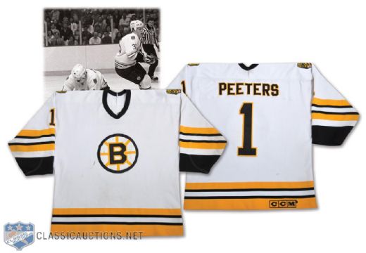 Pete Peeters 1984-85 Boston Bruins Game-Worn Playoffs Jersey