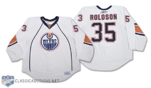 Dwayne Rolosons 2007-2008 Edmonton Oilers Game-Worn Jersey with LOA