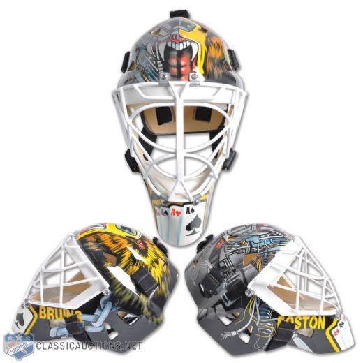 Jim Careys 1997 Boston Bruins Pro Goalie Mask by Dom Malerba