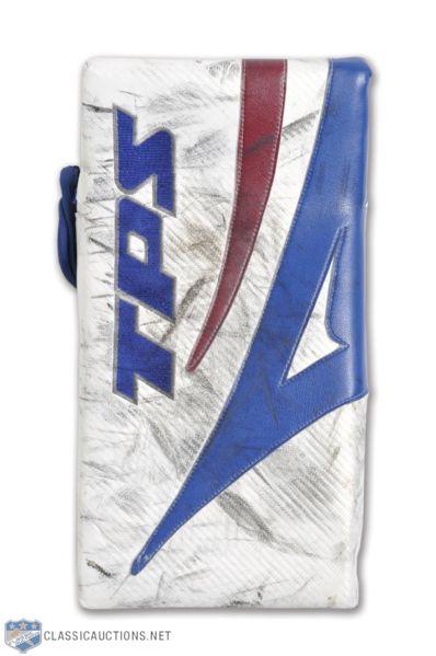 Craig Andersons 2009-10 Colorado Avalanche TPS Game-Used Playoffs Blocker - Photo-Matched!