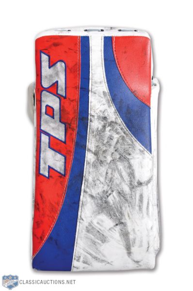 Henrik Lundqvists Mid-2000s New York Rangers Game-Used TPS Response Blocker