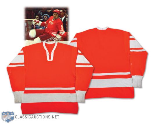 Alexander Ragulins 1972 CCCP Sapporo Winter Olympics Game-Worn Wool Jersey
