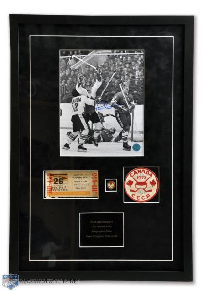 1972 Canada-Russia Series Game 7 Moscow Ticket Framed Display (17" x 24 1/2")