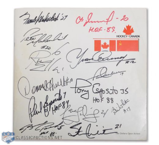 1972 Canada-Russia Series Team Canada Team-Signed Program by 24 Plus Memorabilia