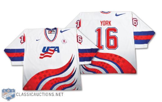 Mike Yorks 1998 World Junior Championships Team USA Game-Worn Jersey