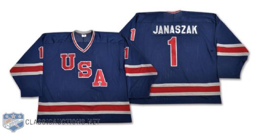 Team USA 1980 Olympics "Steve Janaszak" Film Jersey from "Miracle" with LOA