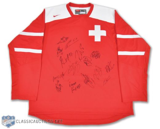 Team Switzerland 2010 Winter Olympics Team-Signed Jersey