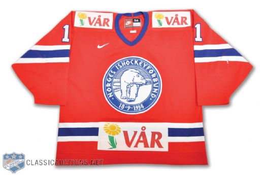 Berntsens Mid-1990s Team Norway Game-Worn Jersey