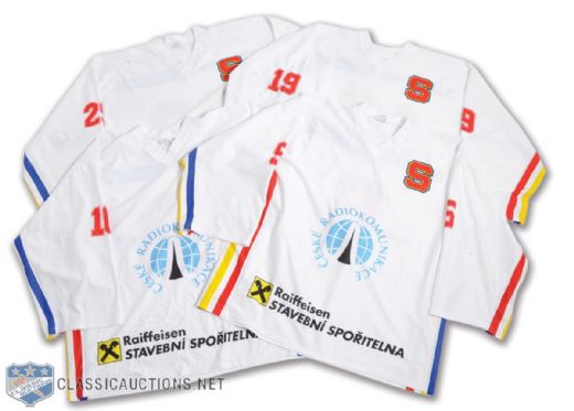 HC Sparta Ceske Radiokomunikace 1990s Hockey Practice-Worn Jersey Collection of 14