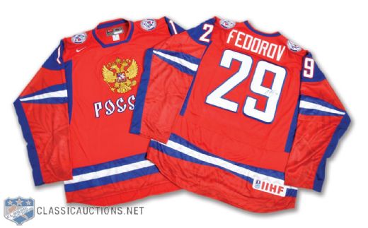 Team Russia 2010 Winter Olympics Single-Signed Jersey Collection of 16 with Ovechkin and Malkin