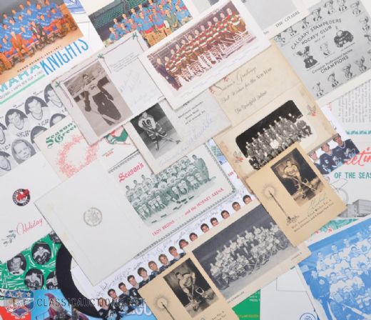 Vintage Hockey Christmas Card Collection of 250+