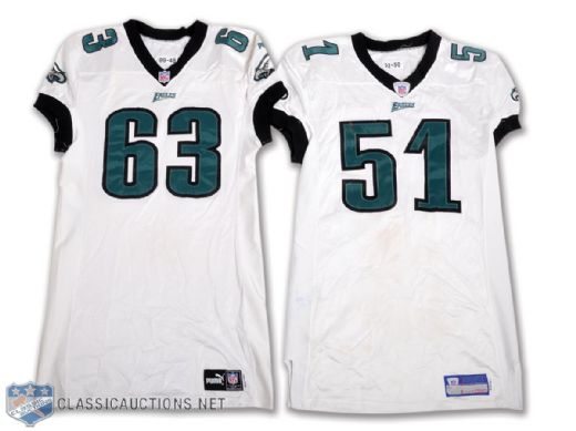 David Diaze-Infantes 1999 and Carlos Antoine Emmons 2002 Philadelphia Eagles Game-Worn Jerseys