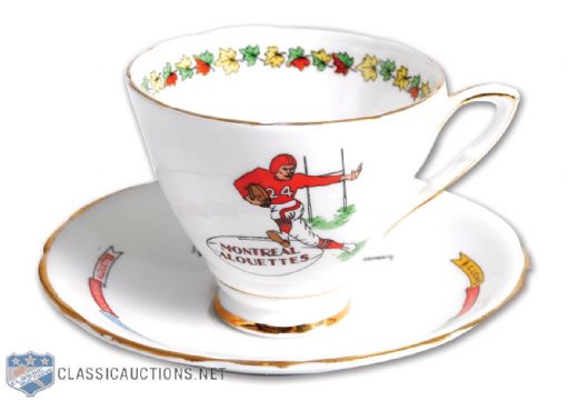 Montreal Alouettes 1950s Royal Stafford Bone China Teacup and Saucer