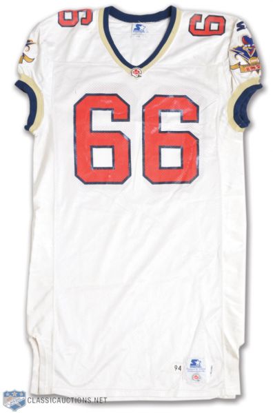 Jim Mills 1994 Ottawa Rough Riders Game-Worn Jersey
