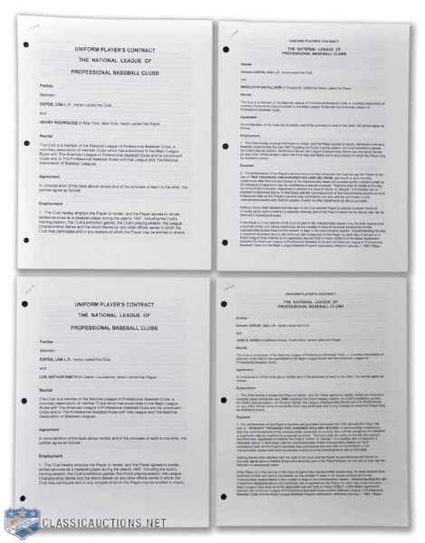 Montreal Expos 1990s Signed Contract Collection of 24
