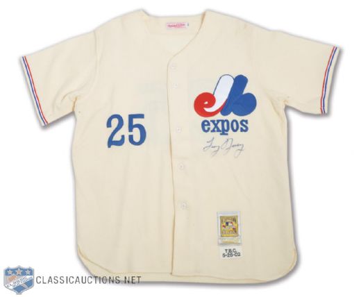 Troy OLearys 2002 Montreal Expos Signed Turn Back The Clock Game-Worn Jersey