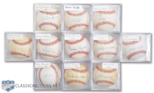 Hall-of-Famers (8) and All-Stars (3) Signed Baseball Collection of 11