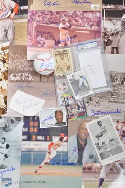 Baseball Hall of Famers Signed Photo and Card Collection of 22 PSA/DNA