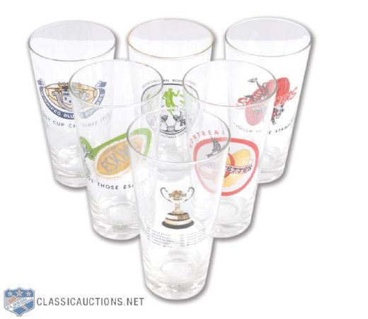Canadian Football League 1950s Glass Collection of 6