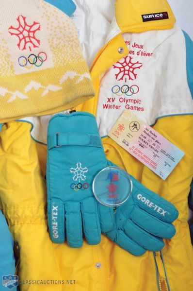 1988 Calgary Olympics Ski Clothes Ensemble and Memorabilia Collection