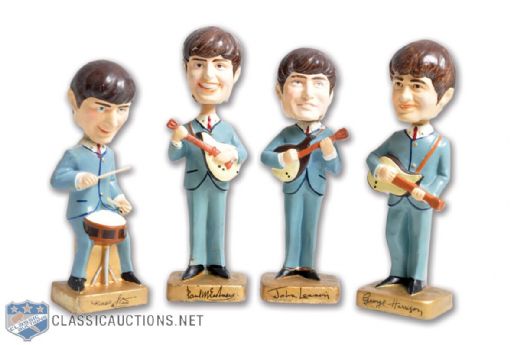 1964 Beatles Car Mascots Inc. Bobbing Heads / Nodders Set of 4