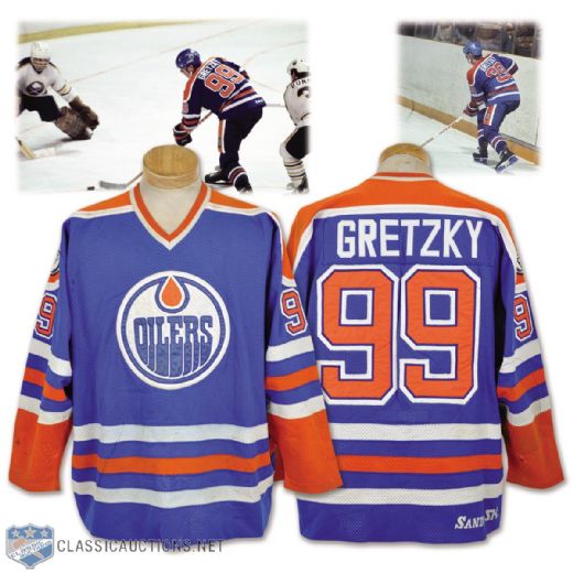 Wayne Gretzkys 1981-82 Edmonton Oilers "77th Goal - 92nd Goal - 200th Point" Game-Worn Jersey with LOA - Photo-Matched!