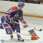 Wayne Gretzkys 1981-82 Edmonton Oilers "200th Point of Season" Jofa Game-Used Gloves with LOA - Photo-Matched!