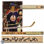 Wayne Gretzkys 1978-79 WHA Edmonton Oilers Signed Koho Game-Used Stick with LOAs