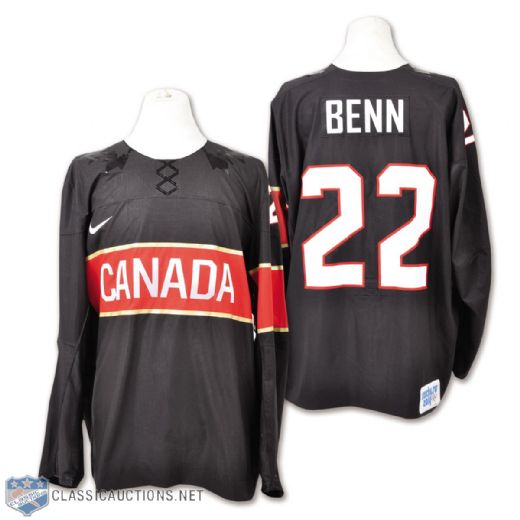 Jamie Benns 2014 Olympics Team Canada Game-Worn Jersey with Hockey Canada LOA