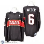 Shea Webers 2014 Olympics Team Canada Game-Worn Alternate Captains Jersey with Hockey Canada LOA