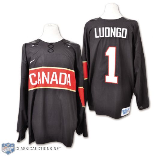 Roberto Luongos 2014 Olympics Team Canada Game-Worn Jersey with Hockey Canada LOA - Photo-Matched!