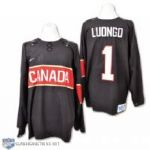 Roberto Luongos 2014 Olympics Team Canada Game-Worn Jersey with Hockey Canada LOA - Photo-Matched!