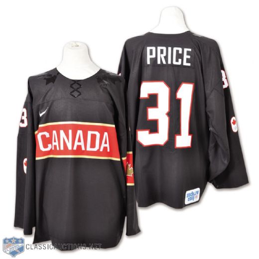 Carey Prices 2014 Olympics Team Canada Game-Issued Jersey with Hockey Canada LOA