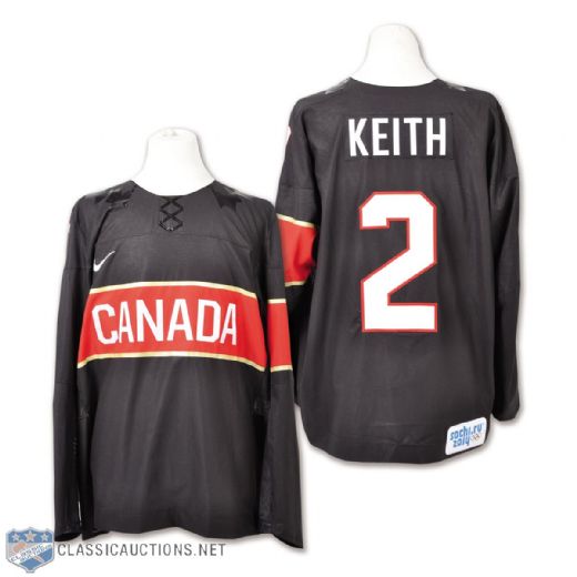 Duncan Keiths 2014 Olympics Team Canada Game-Worn Jersey with Hockey Canada LOA