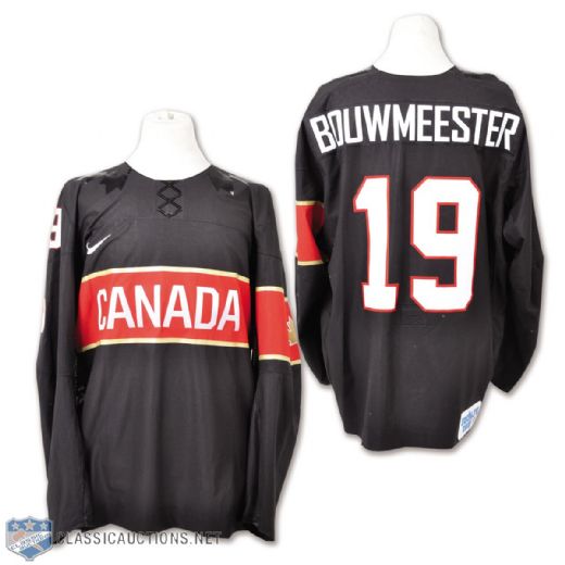 Jay Bouwmeesters 2014 Olympics Team Canada Game-Worn Jersey with Hockey Canada LOA