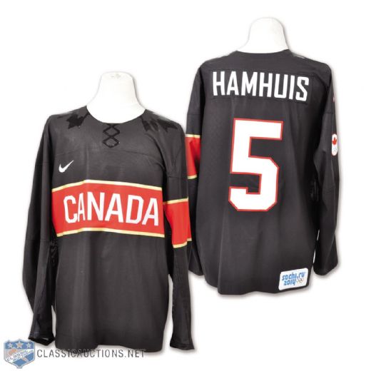 Dan Hamhuis 2014 Olympics Team Canada Game-Issued Jersey with Hockey Canada LOA