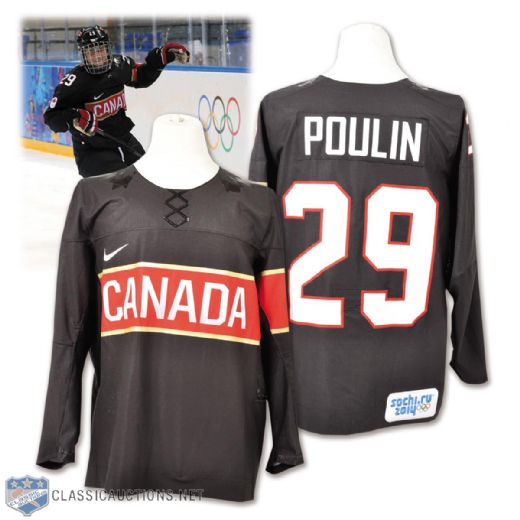 Marie-Philip Poulins 2014 Olympics Team Canada Game-Worn Jersey with Hockey Canada LOA
